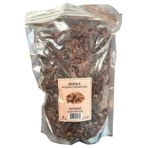 Olofin Brand Myrrh Incense Resin, 1 lb Clear Packaging, Natural Ingredients, Indoor Spiritual Home Fragrance with Woody Aromatic Scent, Indoors