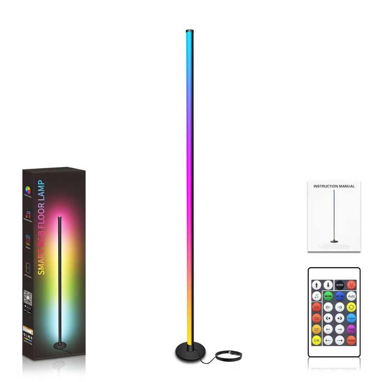 RGB Corner Floor Lamp  16 Million Color Music Sync Changing  LED Corner Lamp with Remote & APP Control Smart Modern Floor Lamp