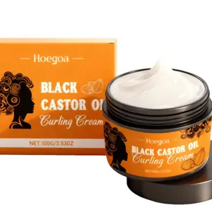 3.53 oz black castor oil curling cream Haircare for natural curls, long-lasting styling, strengthening hair, enhancing shine, moisturizing curls for all hair types, anti-frizz, unisex