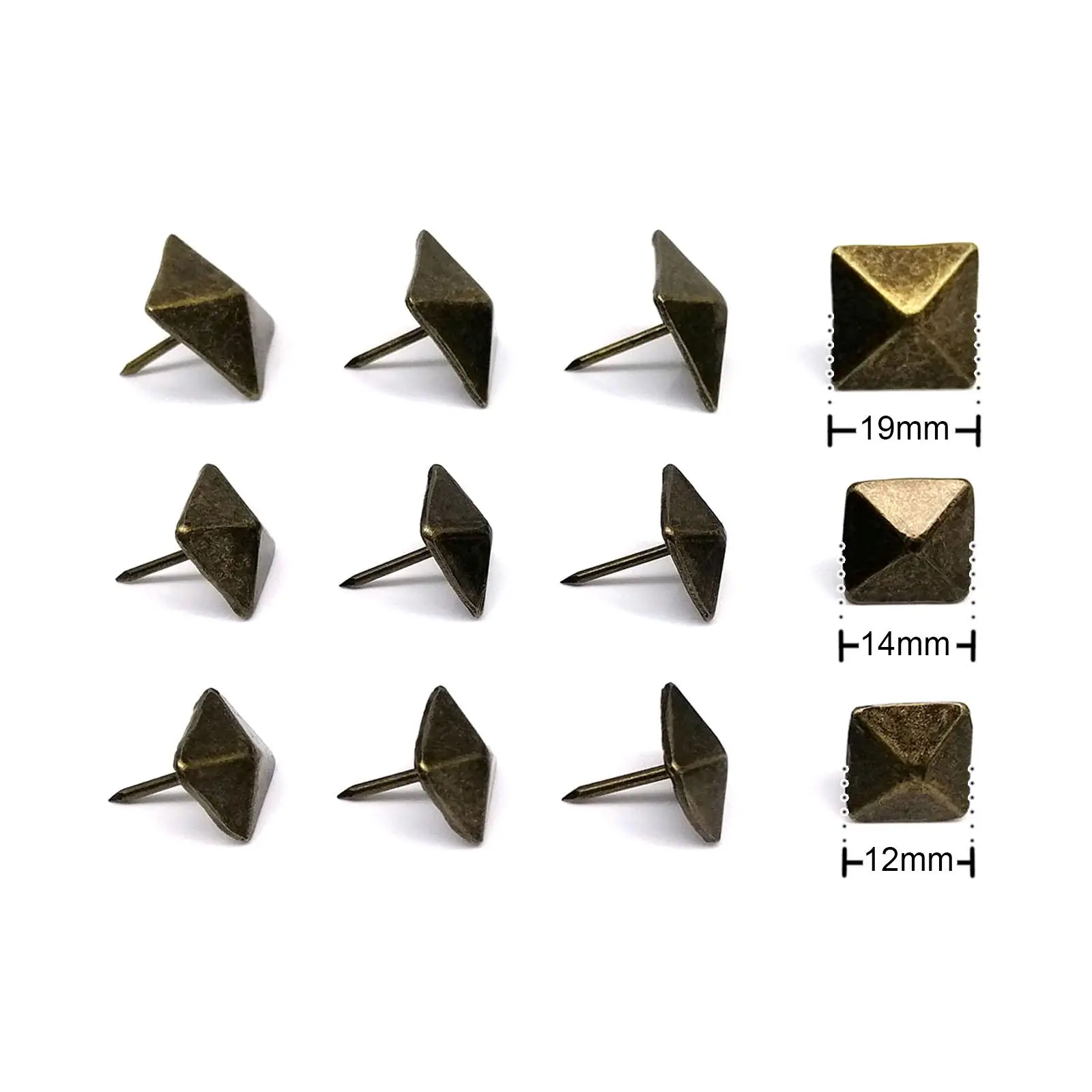 25pcs Antique Brass Square Jewelry Chest Wooden Box Wine Case Furniture Sofa Door Decorative Tack Stud Upholstery Nail Pushpin