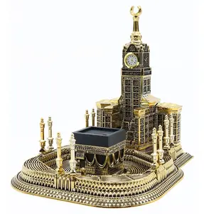 Islamic Table Decor 99 Names of Allah Kaba Clock Tower Replica - Large