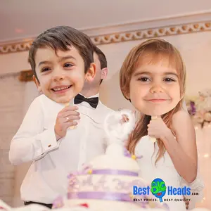 Best BIG Heads Wedding Bliss Cardboard Cutouts | Photo Booth Face On A Stick Props | make your custom Wedding Decoration cardboard cutouts