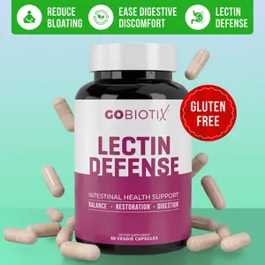 GoBiotix Lectin Defense - Lectin Blocker Supplement, Intestinal Health Support and Digestive Support- Non-GMO + Gluten Free - 60 Capsules