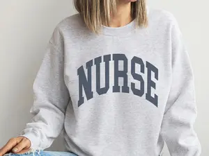 Nurse Sweatshirt, Faded Vintage Aesthetic, RN Sweatshirt, ER Nurse Sweatshirt, Nurse Crewneck, Gift for her Casual Cotton