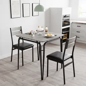3-Piece Small Dining Table and Chairs Set for 2, Square Dinette Set for Small Space, Kitchen & Dining Room Furniture