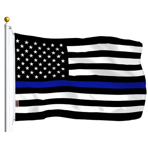Thin Blue Line Flag 75D Printed Polyester 3x5 Ft