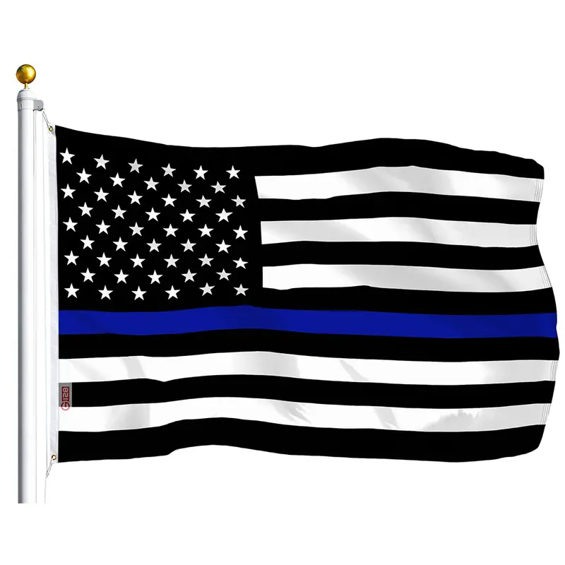 Thin Blue Line Flag 75D Printed Polyester 3x5 Ft