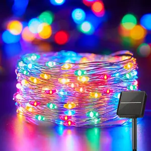 Solar Outdoor Fairy Lights 8 Modes IP65 Waterproof Solar String Lights for Garden Patio Tree Christmas Party Wedding Warm White White Multi-color