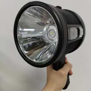 High Power Spotting Flashlight, High Performance Flashlight, USB/Solar Charging Flashlight with Side Light, Warning Light, Rechargeable Powerful Flashlights, Suitable for Camping, Patrol, Emergency