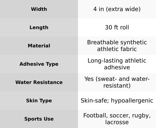 Battle Sports Football Turf Tape - 4 Inch Wide, 10 Yards, Latex Free, Air Permeable, Flexible, Easy Cut, Muted Logo Design for Abrasion Control Battle Sports Football Turf Tape - 4 Inch Wide, 10 Yards, Latex Free, Air Permeable, Flexible, Easy Cut, Muted Logo Design for Abrasion Control
