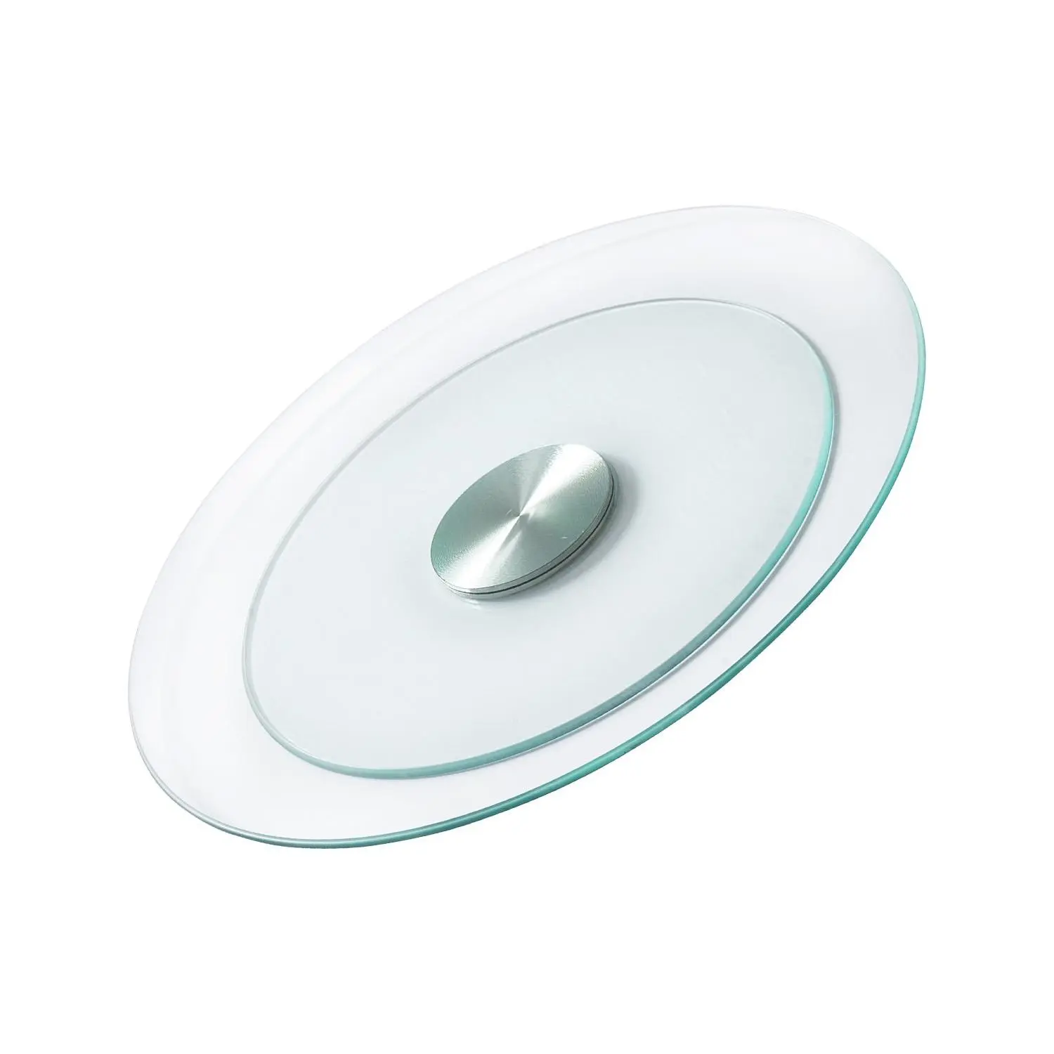 【DealsForYouDays】VEVOR 20 in Thick Tempered Glass Lazy Susan Turntable, 360° Rotation Serving Tray, Smooth Silent Spin, Dining Table Centerpiece, Aluminium-Built for Family Gatherings, Banquets