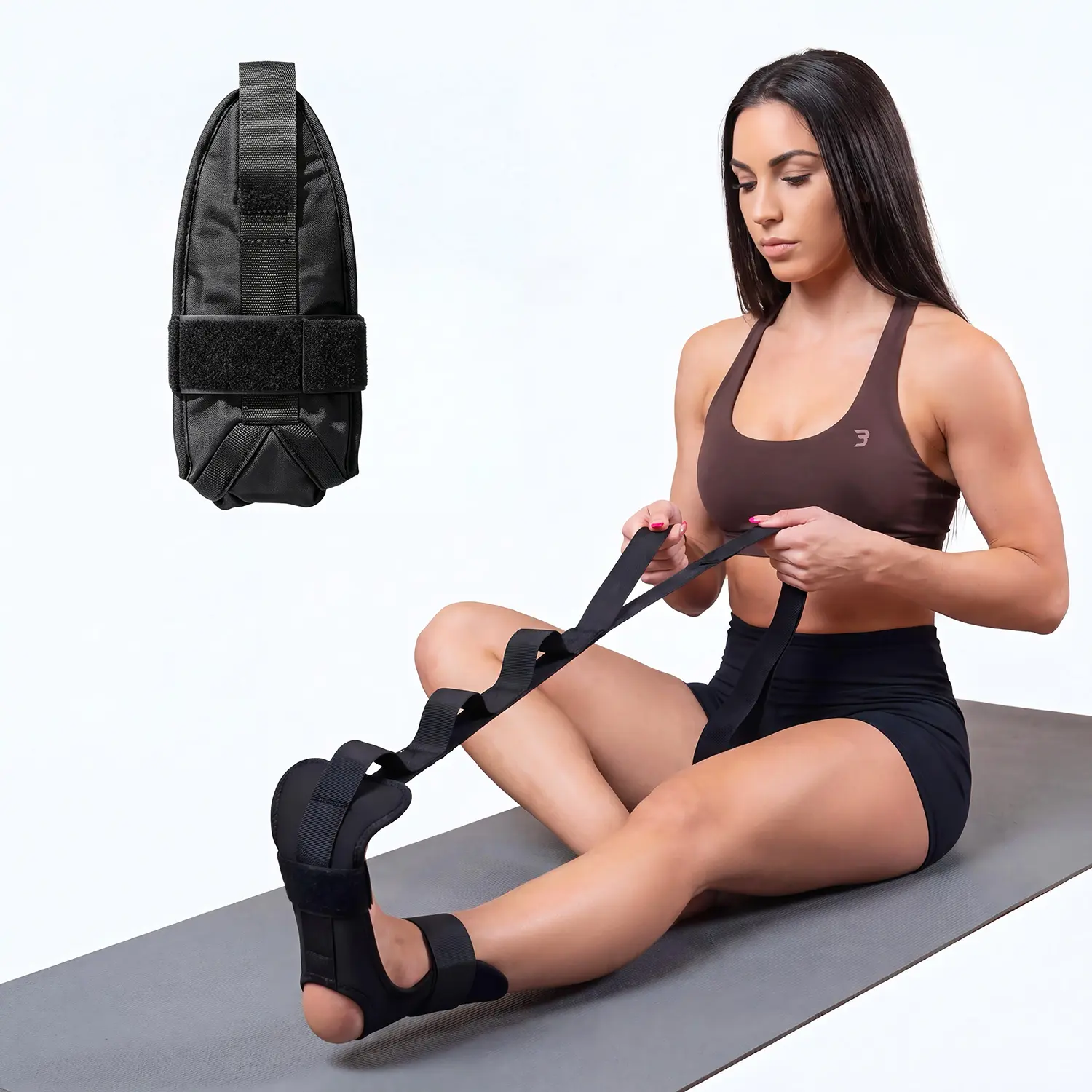 Foot & Calf Stretching Strap, Leg & Hamstring Stretcher for Muscle Relaxation & Flexibility, Yoga Foot‑Leg Stretch Strap for Post‑Workout & Daily Stretching