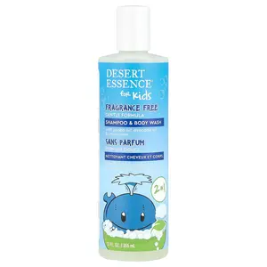 Desert Essence Kids, Shampoo & Body Wash, Fragrance Free, 12 fl oz (355 ml)