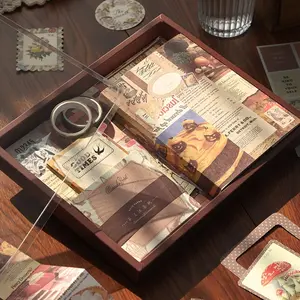 Vintage Scrapbooking Kit, 155pcs/box Scrapbook & Journal Making Kit, Including Notebook, Envelope, Background Paper, Tape, Sticker and More, DIY Decorative Paper Set