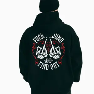 [made in USA] F*ck Around And Find Out Hoodie, FAFO Red Line Print Hoodie, Bold Statement Streetwear Pullover
