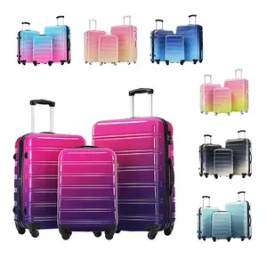 Hardshell Luggage Sets 3 Piece Gradient Color Expandable Suitcase with Spinner Wheels and TSA Lock Lightweight 20" 24" 28"