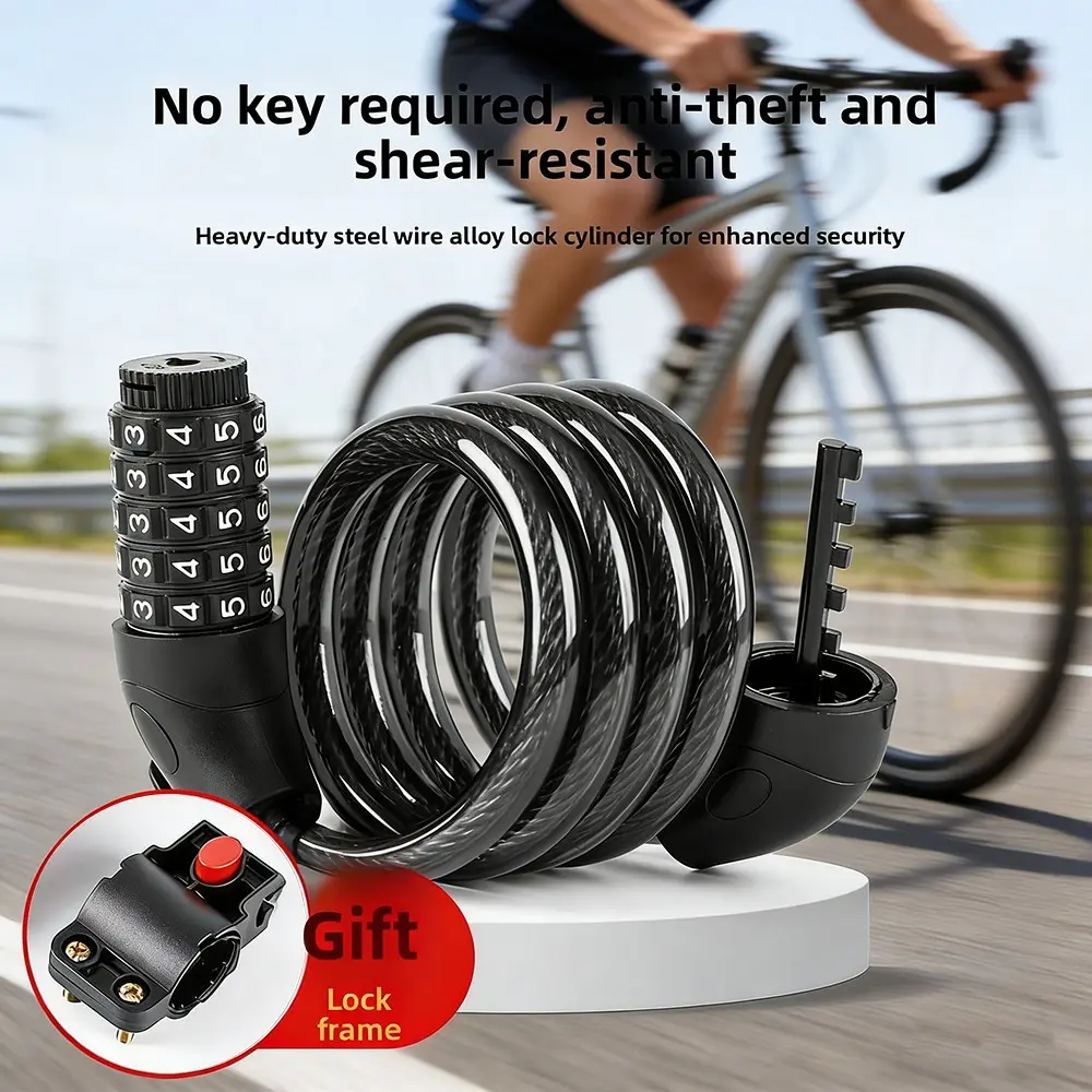 Motorcycle Electric Bike Lock Waterproof Anti-Theft, Portable Mountain Bike Keyed Lock, Extended Accessories, Durable Security Solution