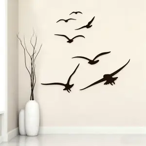 1 black flying seagulls Decorative wall sticker, suitable for living rooms, bedrooms, cabinets, bathrooms and other background wall decorations, home decoration, wall decoration. Christmas holiday party atmosphere decoration.