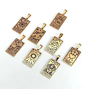 Tarots Cards 2 Stainless Steel Tarnish Free Fashion Necklace Unisex