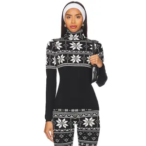 Show Me Your Mumu Ski Pullover in Black Fair Isle Knit