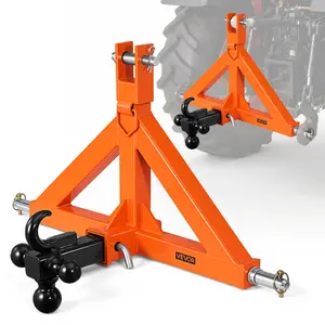 VEVOR 3 Point Trailer Hitch with 2" Receiver, Summervibes,Summervibes, 3 Pt Quick Hitch Attachment with 3 Trailer Balls, Tractor Tow Drawbar Adapter for Category 1, Kubota, Mahindra, Ford, Yanmar, John Deere, Massey Ferguson