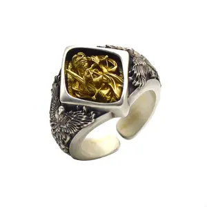 Niche punk gothic goddess of justice open ring retro personality creative domineering jewelry