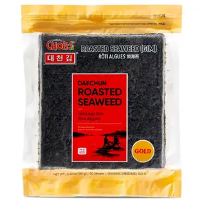 CHOI's 1(Daechun) Roasted Seaweed, Gim, Sushi Nori /(50 full sheets) /Gold Grade/Product of Korea/Kimbap, Gimbap, Keto, Gluten Free, Full of Fiber, Vitamin, Mineral, High protein