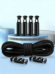 Lazy No-Tie Round Thick Shoelaces Elastic Sports Shoe Fasteners for Men and Women, Options Available