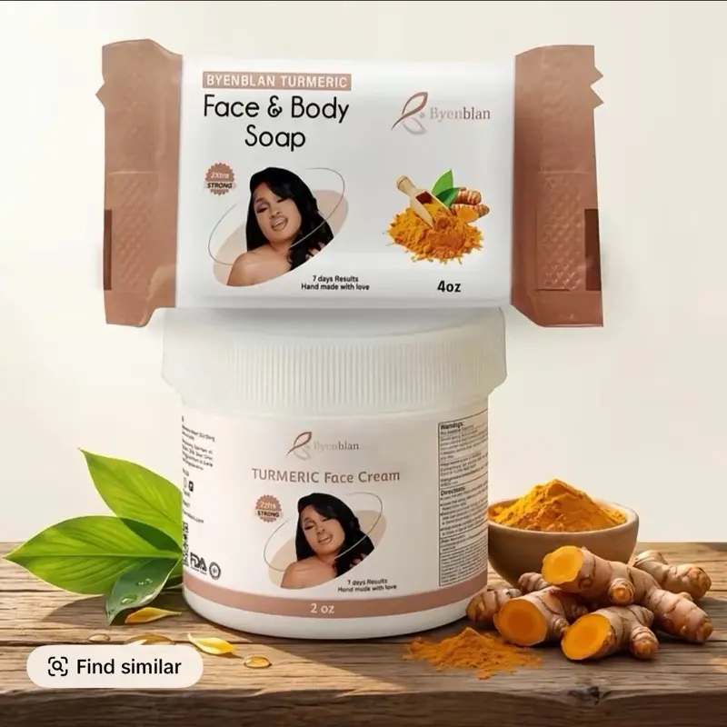 Turmeric Face Cream 2 oz + Face & Body Soap 4 oz Set
