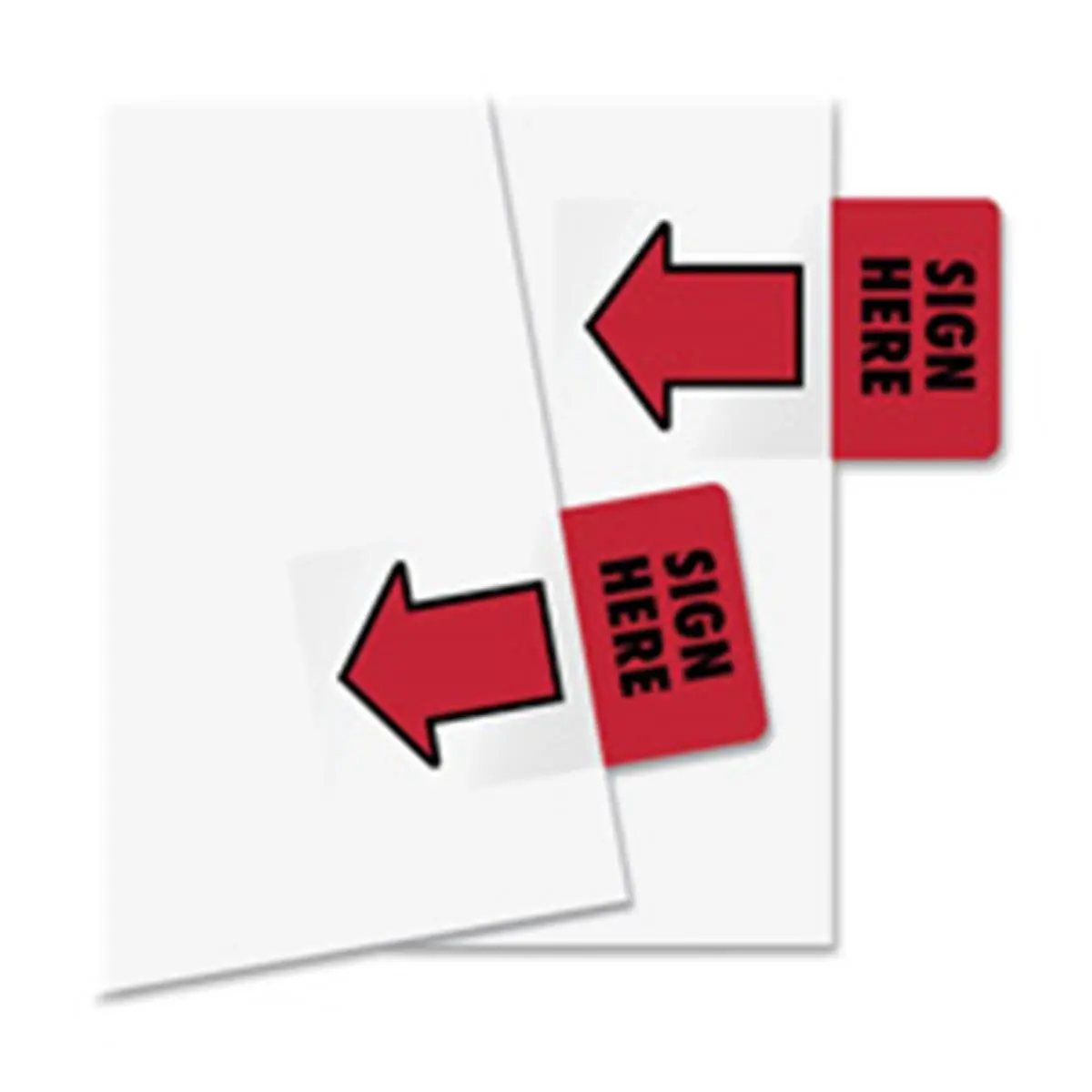 Redi-Tag RTG76809 Sign Here Flag Labels, 1.69 in. x 1 in., Pack of 50, Red