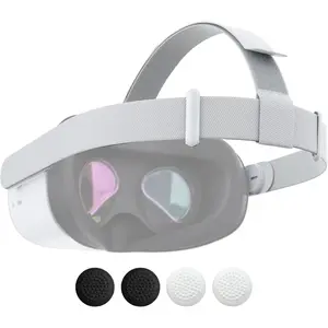 VR Headset Strap,   Strap for Oculus Quest 2 with  Comfort, Replace  Strap for  Quest 2, VR Accessories with 2 Pair Thumb Grip Caps, Compatible with Oculus/ Quest 2