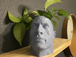The Rock Pot Planter 3D Printed - Large 6.1" x 5" x 6.6" Eco-Friendly PLA+ Plastic Dwayne Johnson Inspired Plant Pot