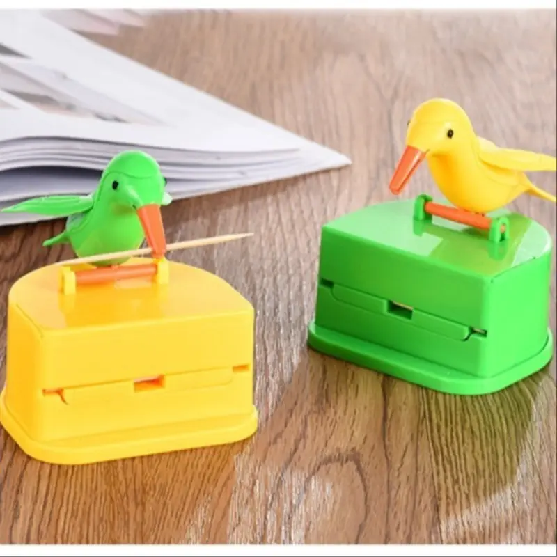 Automatic Toothpick Dispenser with Cute Bird Design, Home Decoration and Kitchen Accessory, Adjustable Storage Box, Ideal for Easy Toothpick Storage