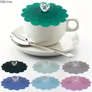 6PCS Food Grade Silicone Cup Cover Dustproof Seal Heat Resistant Dustproof Cup Cover Coffee Cup Water Bottle and Glass Barrel Indoor and Outdoor Use Coffee Tea Cup Cover bar accessories
