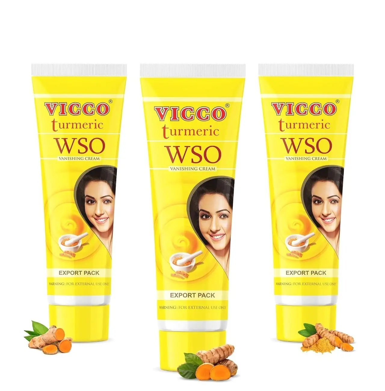 Turmeric WSO Vanishing Cream 70 Year Legacy of Ayurveda, with Turmeric for Daily Skincare, Lightweight Formula, Vegan, 100% Natural – 2.82 oz (3 Pack)
