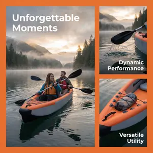Inflatable Kayak for 2 People – Heavy Duty High Pressure Raft Boat, Portable Drift Canoe for Fishing, Camping, River & Lake Adventures, Easy to Inflate & Carry, Durable Waterproof Design, Perfect Summer Outdoor Fun # SummerVibes