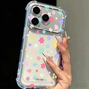 A Colorful "Dopamine" Floral Pattern Transparent Phone Case — Featuring Four-Corner Airbag Drop Protection; Compatible with iPhone 17 Pro Max/16/15/14/13/12/11 and S22/S23/S24/S25/S26 Series. An Ideal Birthday Gift Choice for Both Men and Women.