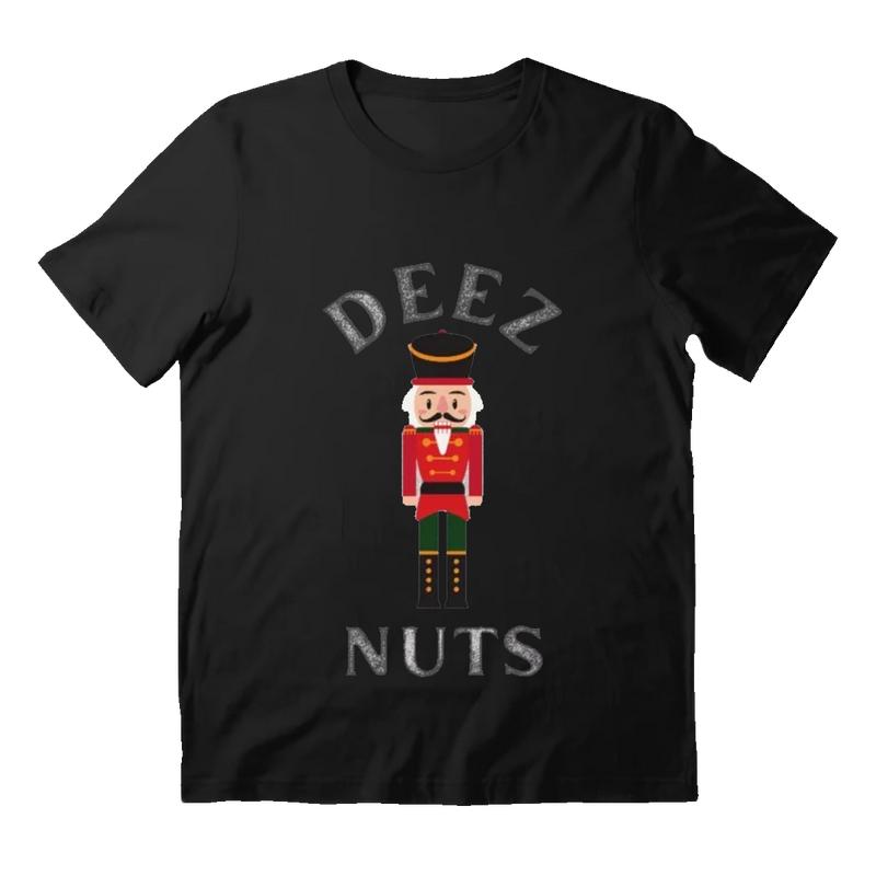 Funny Christmas Deez Nuts Nutcracker T-Shirt Sweatshirt Cotton Collar Fabric Unisex Man Woman Casual Menswear Top