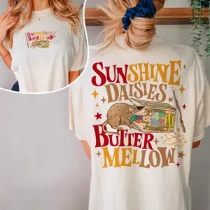 Sunshine Daisies Butter Mellow Shirt, Funny Magic Spell Comfort Colors Tee, Wizard Candy Bean T-Shirt, Whimsical Witchy Gift, Magical Bookish Apparel