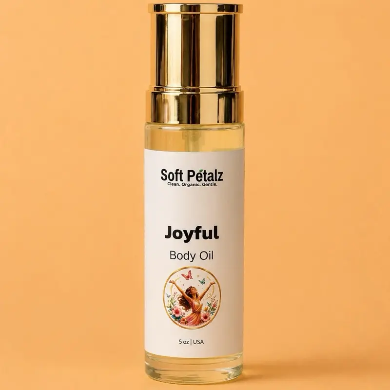 Soft Petalz Organic Handmade Body Oil – .5 lb Birds of Paradise Scent Option, Contains Apricot Kernel Oil for After-Shower Soft, Glowing Skin, After-Shower Moisture