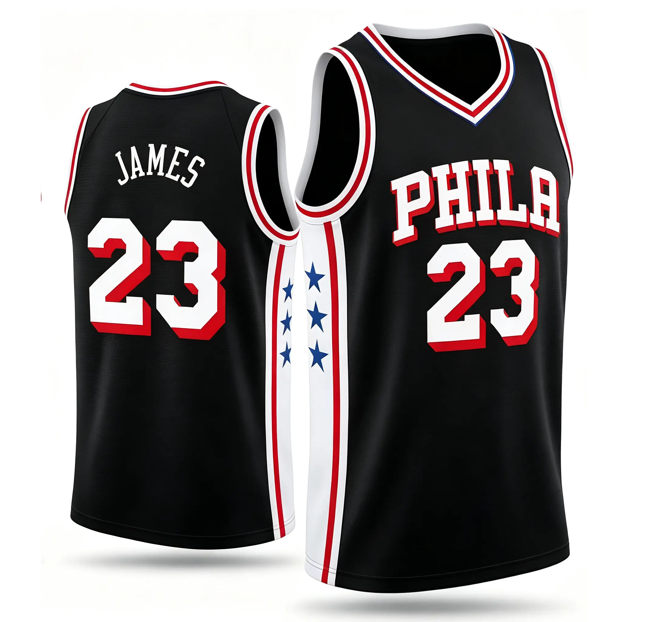 2026 New Unisex Basketball #23 James Philadelphia Team Swingman Jersey - Icon Edition - Royal blue /red/white/black