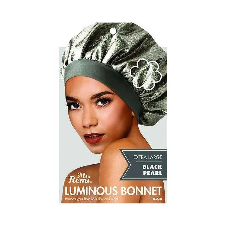Annie #3591 Ms. Remi Extra Large Luminous Luxury Chic Black Pearl Shower Cap - Breathable Bathroom Home Supplies Accessory, Luxury Shower Caps, Chic Shower Caps