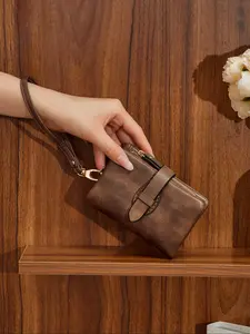 Women's Fashionable Solid Color Zipper Short Wallet, Casual Versatile Handheld Coin Purse, Trendy All-match Designer Wallet for Daily Use, Commuter Purse