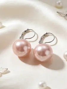 French Style Fashion Simple Elegance Imitation Pearl Stud Earrings, Pair of Elegant Ear Cuffs, Perfect for Daily Wear, Elegant Minimalist Earrings