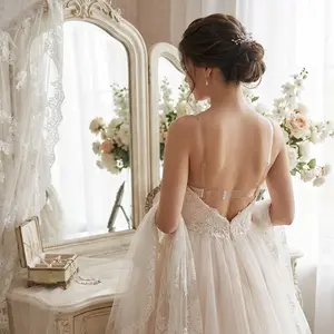 Invisible Transparent Clear Bra Straps with Clear Back Straps - Adjustable Silicone Shoulder Straps for Seamless Support, Perfect for Backless Dresses, Tops, and Formal Wear, Comfortable No-Slip Design for Women's Lingerie and Fashion