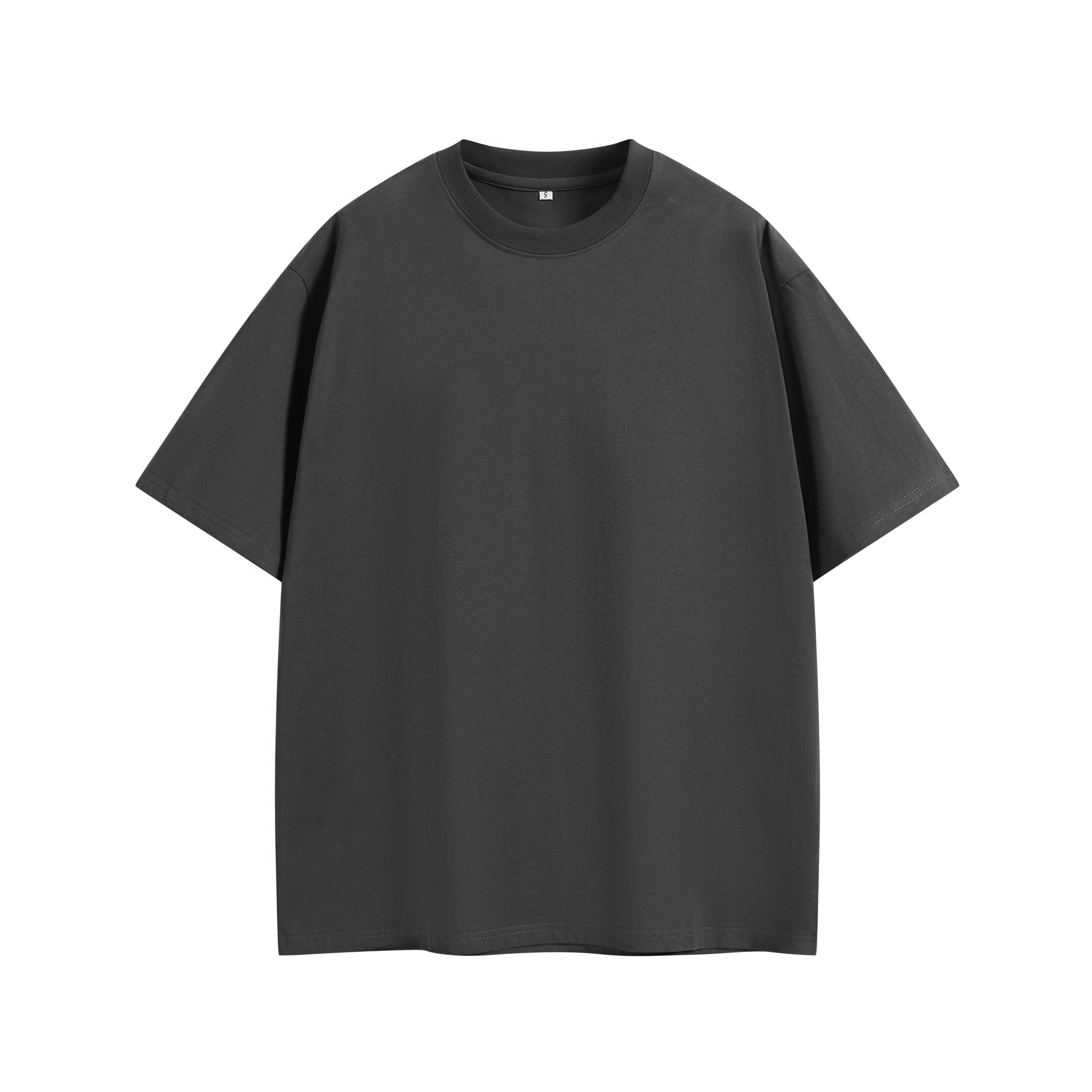Unisex summer solid-color short-sleeve T-shirt made of pure cotton, relaxed drop-shoulder fit, moisture-wicking and breathable, skin-friendly and comfortable.