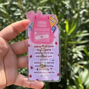 Nursing Student Retractable Badge Reel - Pink Glitter ID Holder, New Nurse Badge Reel, Medical Badge Clip
