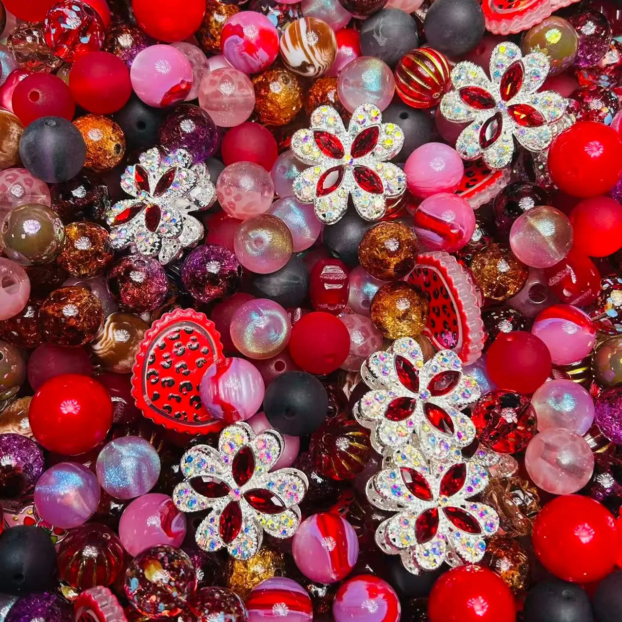 【D.P.C】Acrylic DIY Beads Mix - 150ml 300ml 650ml Sizes for Bracelets Phone Charms Necklaces Hair Beads Bag Chains Earrings Rings Hair Ropes Diy Projects Diy Jewelry