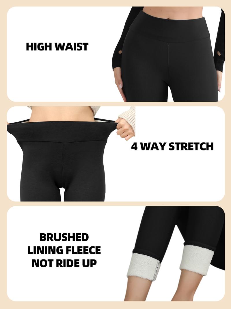 【LOCAL FAST SHIPPING】NORMOV 3-Pack Thick Fleece Lined Leggings Winter Warm High Waist Cozy Workout Yoga Pants for Cold Weather Casual Wear