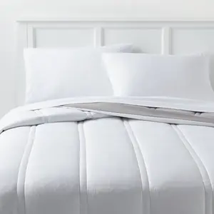 King Lofty Microfiber Comforter White - Room Essentials: Midweight, Plain Weave, Machine Washable, OEKO-TEX Certified